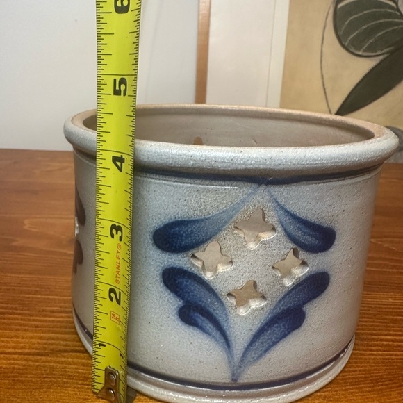 NWOB Wisconsin Pottery 6” Bowl Candleholder Ceramic Quatrefoil Maker’s Mark - Picture 9 of 9